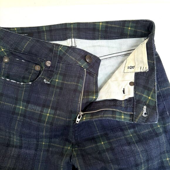 R13 Kick Fit Jeans Womens 27 Printed Tartan Plaid F22 Designer Grunge Punk Denim - Picture 8 of 16